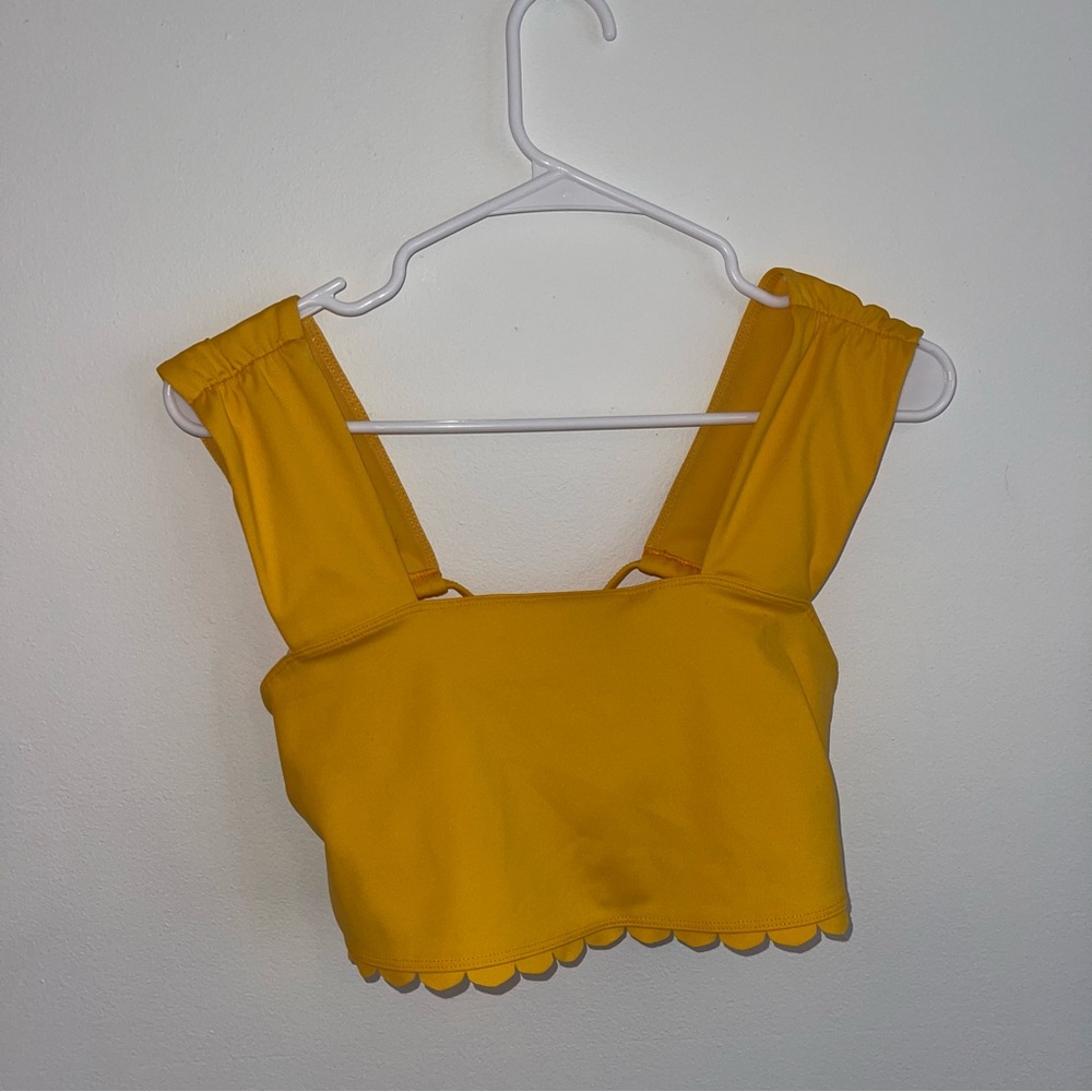 free people orange yellow sleeve size medium sports bra